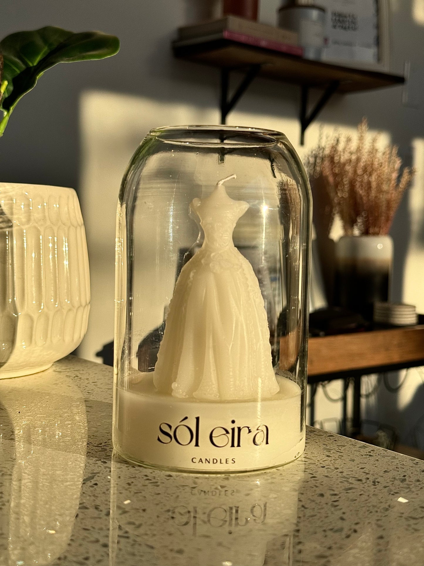 Happily Ever After Wedding Dress Candle